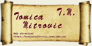 Tomica Mitrović vizit kartica